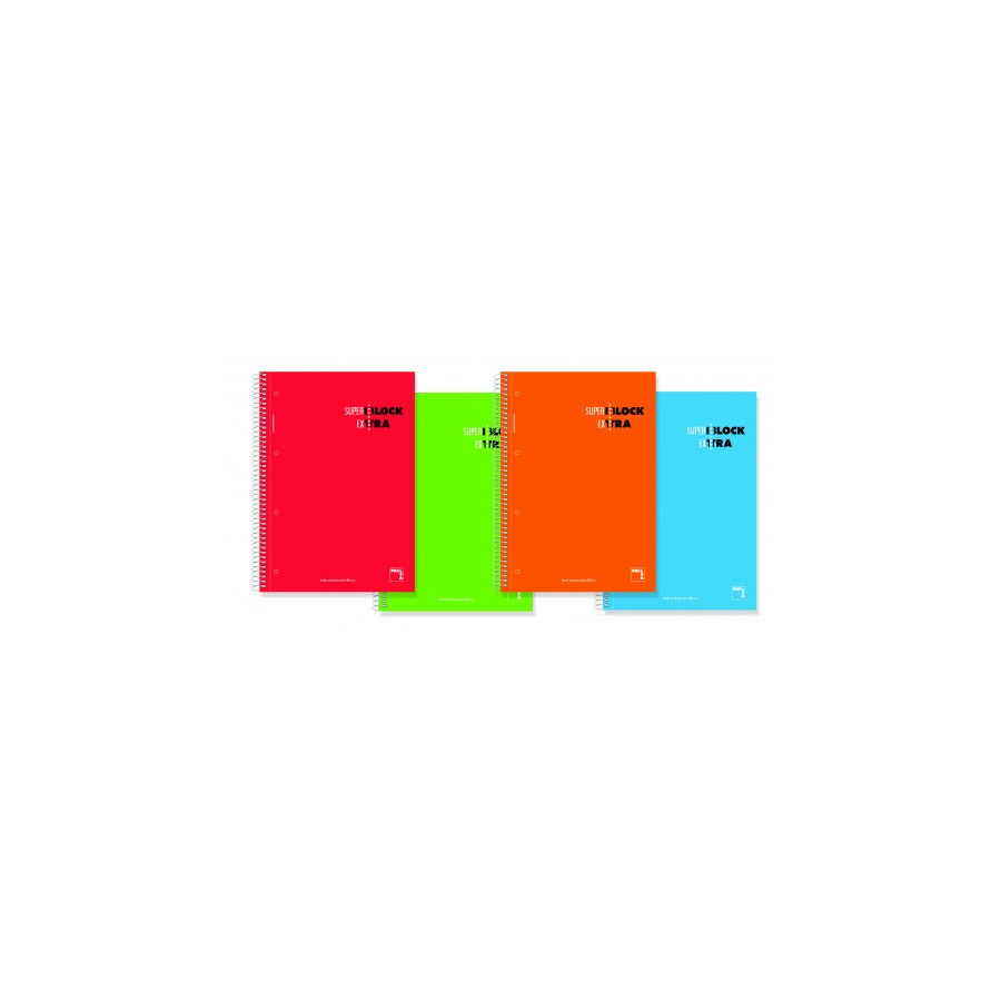 1179-CUADERNO ESPIRAL SERIE SUPERBLOCK EXTRA TAPA DURA 90 GRS. A-4 (210X297MM.) MICROPERFORADO 120 HOJAS CUADRICULA 5X5 1179-CUADERNO ESPIRAL SERIE SUPERBLOCK EXTRA TAPA DURA 90 GRS. A-4 (210X297MM.) MICROPERFORADO 120 HOJAS CUADRICULA 5X5