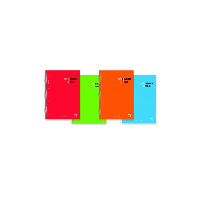 1180-CUADERNO ESPIRAL SERIE SUPERBLOCK EXTRA TAPA DURA 90 GRS. A-5 (148X210MM.) MICROPERFORADO 120 HOJAS CUADRICULA 5X5 1180-CUADERNO ESPIRAL SERIE SUPERBLOCK EXTRA TAPA DURA 90 GRS. A-5 (148X210MM.) MICROPERFORADO 120 HOJAS CUADRICULA 5X5
