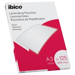 11882-CAJA 100 BOLSAS DE PLASTIFICACION 303X426 A3 BRILLO 125 MICRAS IBICO 627321
