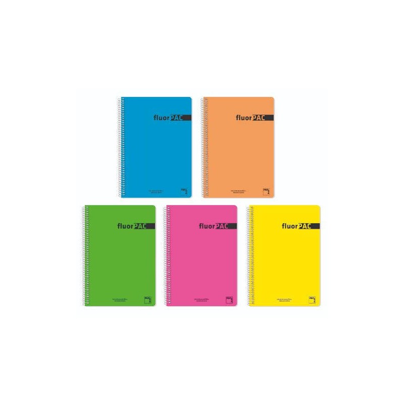 1192-CUADERNO SERIE FLUORPAC TAPA POLIPROPILENO 90 GRS. FLUOR FOLIO (215X310MM.) 80 HOJAS CUADRICULA 4X4 CON MARGEN SURT 1192-CUADERNO SERIE FLUORPAC TAPA POLIPROPILENO 90 GRS. FLUOR FOLIO (215X310MM.) 80 HOJAS CUADRICULA 4X4 CON MARGEN SURT