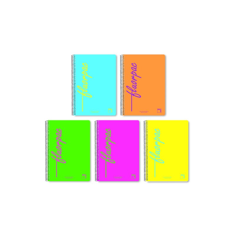 1193-CUADERNO SERIE FLUORPAC TAPA POLIPROPILENO 90 GRS. FLUOR 4o (155X215MM.) 80 HOJAS CUADRICULA 4X4 CON MARGEN SURTIDO 1193-CUADERNO SERIE FLUORPAC TAPA POLIPROPILENO 90 GRS. FLUOR 4o (155X215MM.) 80 HOJAS CUADRICULA 4X4 CON MARGEN SURTIDO