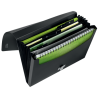 12001-CARPETA POLIPROPILENO ACORDEON 5 POSICIONES+BOLSILLO FRONTAL BROCHE GIRATORIO A4 RECYCLE NEGRO LEITZ 46240095