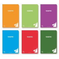 1202-LIBRETA FLEXIPAC TAPA PLASTICO 90 GRS. A-5+ 48 HOJAS HORIZONTAL CON MARGEN SURTIDO PACSA 20048
