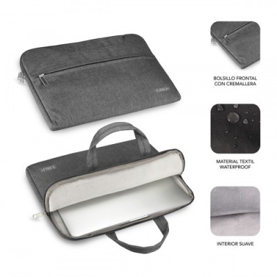 SUBBLIM Funda Ordenador Business Laptop Sleeve 133 14 Grey