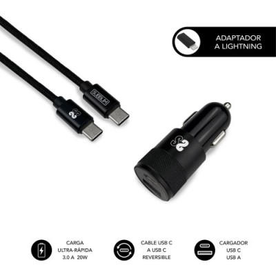 DUAL CAR CHARGER PD20WQC30C TO C LIGHTNING B