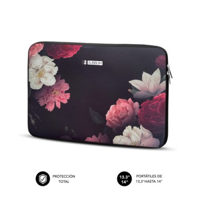 SUBBLIM Funda Ordenador Neopreno Trendy Sleeve Neo Flowers 133 14