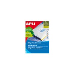 12118-CAJA 100 HOJAS ETIQUETAS BLANCAS PERMANENTES 64,6 X 33,8 MM APLI 1263