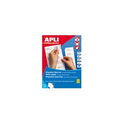 12120-CAJA 100 HOJAS ETIQUETAS BLANCAS PERMANENTES 105,0 X 42,4 MM APLI 1277