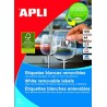 12122-CAJA 100 HOJAS ETIQUETAS BLANCAS REMOVIBLES 38,0 X 21,2 MM APLI 3052