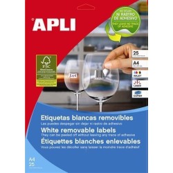 12124-CAJA 100 HOJAS ETIQUETAS BLANCAS REMOVIBLES 97,0 X 42,4 MM APLI 3057