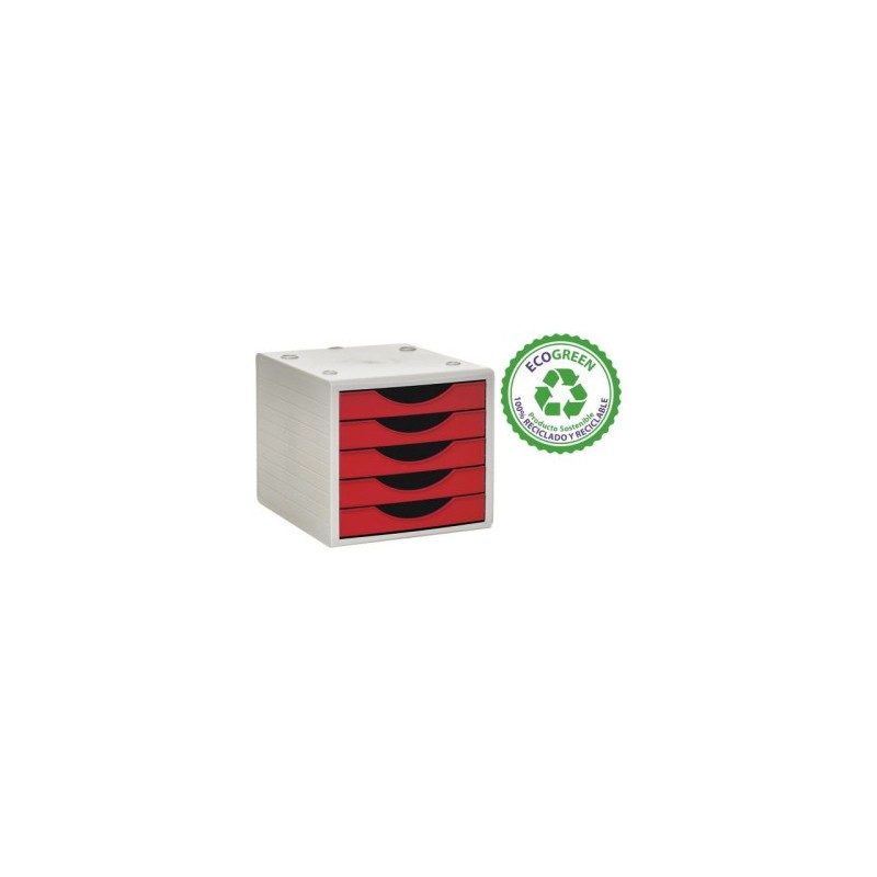 12132-MODULO ECOGREEN 5 CAJONES BLANCO 100% RECICLADO Y RECICLABLE DIN A4 FOLIO Y SUBCARPETA MEDIDAS: 340X270X260 MM CAR 12132-MODULO ECOGREEN 5 CAJONES BLANCO 100% RECICLADO Y RECICLABLE DIN A4 FOLIO Y SUBCARPETA MEDIDAS: 340X270X260 MM CAR
