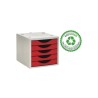 12132-MODULO ECOGREEN 5 CAJONES BLANCO 100% RECICLADO Y RECICLABLE DIN A4 FOLIO Y SUBCARPETA MEDIDAS: 340X270X260 MM CAR