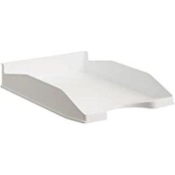 12133-BANDEJA ECOGREEN 100% RECICLADO Y RECICLABLE APILABLE DIN A4 Y FOLIO MEDIDAS 345X255X60 MM COLOR BLANCO ARCHIVO 20