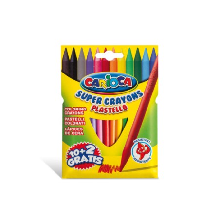 12166-CAJA CARTON 12 PLASTICERAS COLORES SURTIDOS CARIOCA 42711