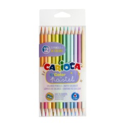 12172-CAJA 12 LAPICEROS BICOLOR PASTEL CARIOCA 43309