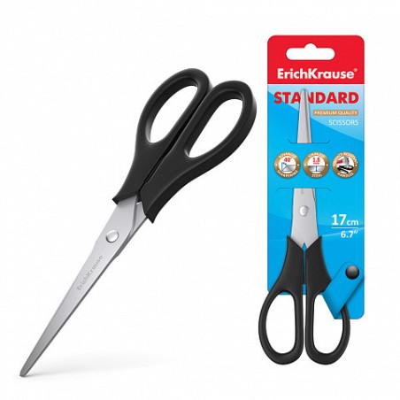 12180-BLISTER TIJERAS STANDARD, 17 CM ERICH KRAUSE 14861