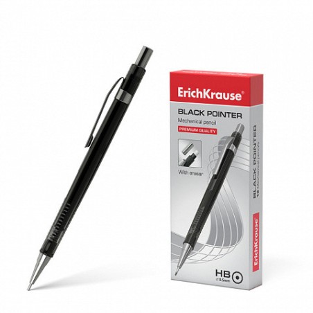 12190-PORTAMINAS NEGRO POINTER 0.5 MM, HB ERICH KRAUSE 22005