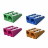 12215-SACAPUNTAS DE ALUMINIO DOBLE FERRO COLOR PLUS, COLOR: SURTIDO ERICH KRAUSE 38015