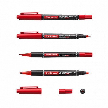 12257-MARCADOR PERMANENTE DOBLE PUNTA DOUBLE P-80, COLOR AZUL ERICH KRAUSE 48184