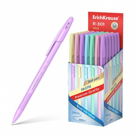 12272-BOLIGRAFO DE BOLA R-301 PASTEL STICK 0.7, COLOR DE LA TINTA AZUL ERICH KRAUSE 55387