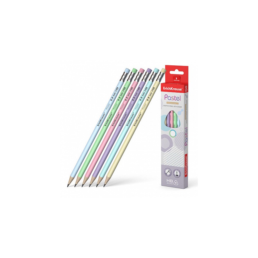 12274-LAPIZ DE GRAFITO TRIANGULAR CON GOMA PASTEL HB ERICH KRAUSE 56006