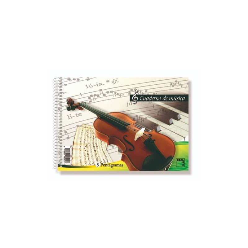 1230-CUADERNO BLOCKS DE MUSICA 80 GRS. 4o (155X215MM.) 20 HOJAS 4 PENTAGRAMAS PACSA 18804