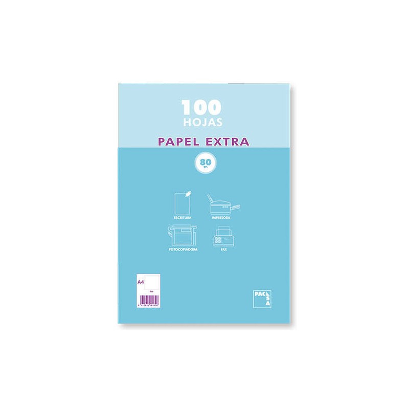 1237-PAQUETE PAPEL EXTRA BLANCO SATINADO 100 HOJAS 80 GRS. A-4 (210X297MM.) LISO PACSA 21811 1237-PAQUETE PAPEL EXTRA BLANCO SATINADO 100 HOJAS 80 GRS. A-4 (210X297MM.) LISO PACSA 21811