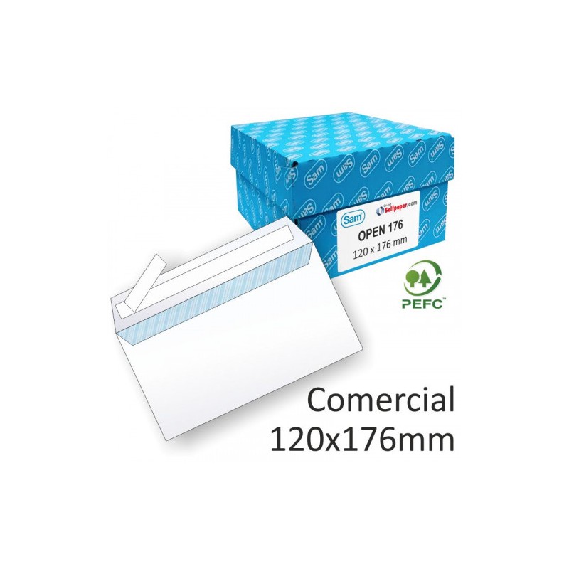 1240-CAJA 500 SOBRES COMERCIAL OPENSAM (120X176) AUTOADHESIVO CON TIRA DE SILICONA OFFSET BLANCO 90 GRS. SAM 247510 1240-CAJA 500 SOBRES COMERCIAL OPENSAM (120X176) AUTOADHESIVO CON TIRA DE SILICONA OFFSET BLANCO 90 GRS. SAM 247510