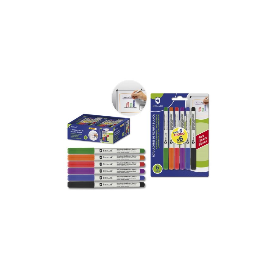 12420-ROTULADORES PIZARRA BLANCA BLISTER 6 COLORES BISMARK 328355 12420-ROTULADORES PIZARRA BLANCA BLISTER 6 COLORES BISMARK 328355