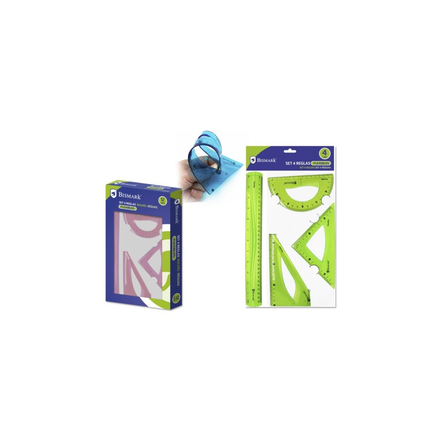 12427-SET 4 REGLAS PVC FLEXIBLES 30/18/13/15 BISMARK 325010 12427-SET 4 REGLAS PVC FLEXIBLES 30/18/13/15 BISMARK 325010