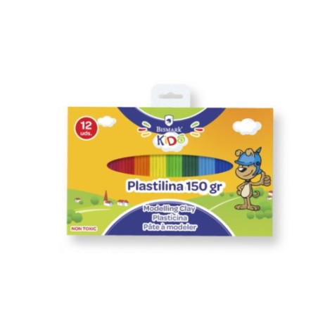 12449-PLASTILINA 12 COLORES BARRITAS 12,5 GRS UD BISMARK 327751