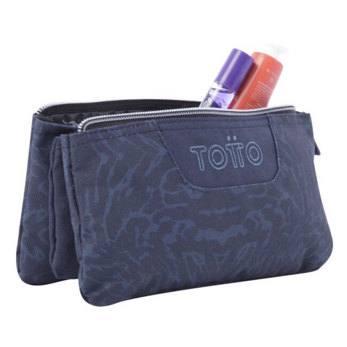 12454-ESTUCHE ESCOLAR TRES COMPARTIMENTOS AZUL Y NEGRO GEOMETRIC - TABLERO TOTTO AC52ECO012-2210Z-3JG