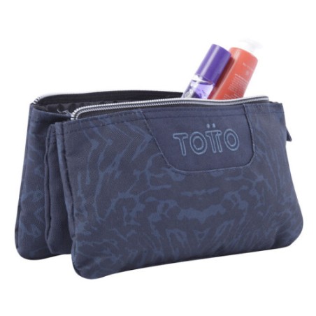 12454-ESTUCHE ESCOLAR TRES COMPARTIMENTOS AZUL Y NEGRO GEOMETRIC - TABLERO TOTTO AC52ECO012-2210Z-3JG