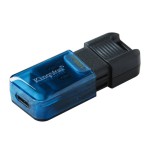 12614-Kingston Technology DataTraveler 80 unidad flash USB 128 GB USB Tipo C 3.2 Gen 1 (3.1 Gen 1) Negro, Azul