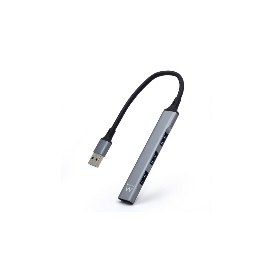 12705-Ewent EW1144 hub de interfaz USB 3.2 Gen 1 (3.1 Gen 1) Type-A 5000 Mbit/s Gris, Plata 12705-Ewent EW1144 hub de interfaz USB 3.2 Gen 1 (3.1 Gen 1) Type-A 5000 Mbit/s Gris, Plata