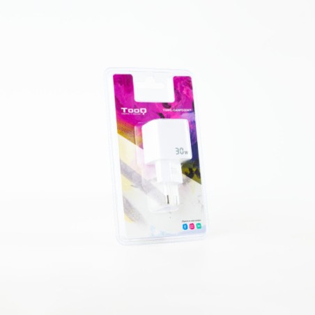 12711-TooQ Cargador de Pared GAN USB-C/PD 30W, Blanco