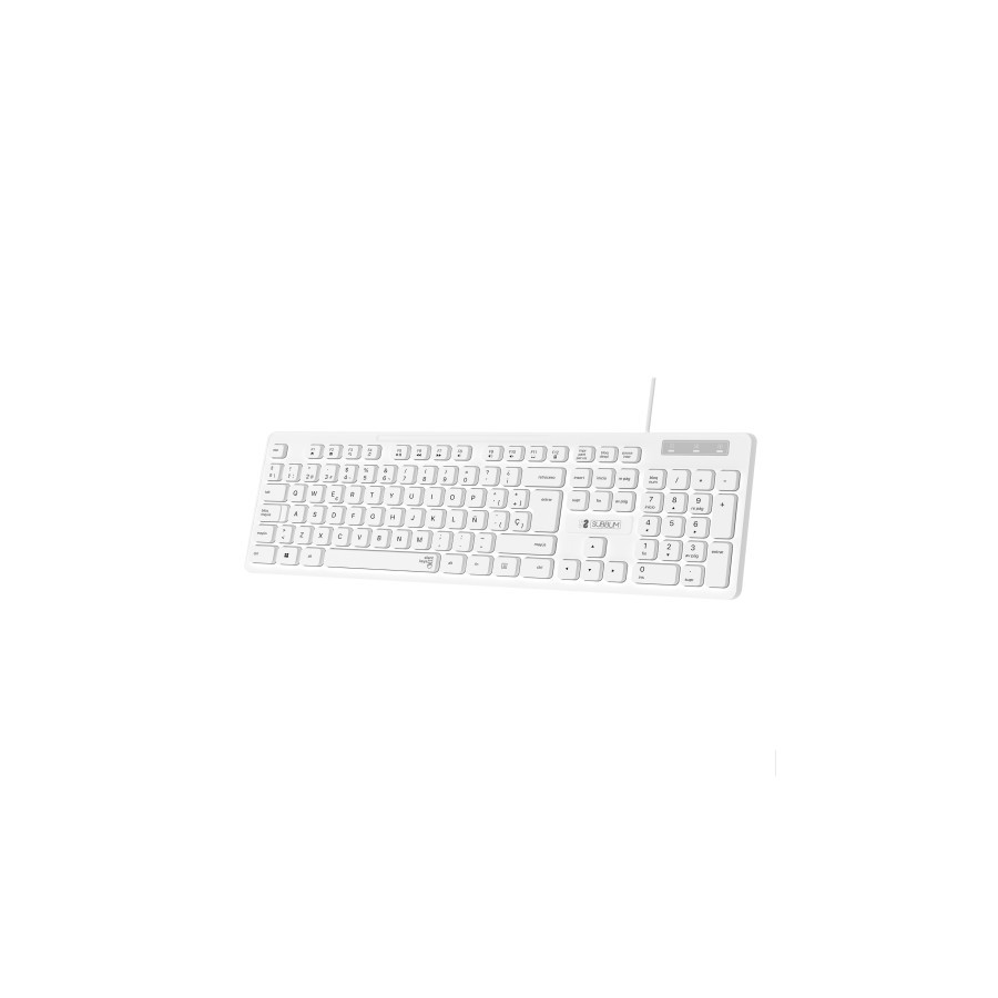 12732-SUBBLIM Teclado Ergonomico Business Slim Silencioso con cable USB Blanco 12732-SUBBLIM Teclado Ergonomico Business Slim Silencioso con cable USB Blanco
