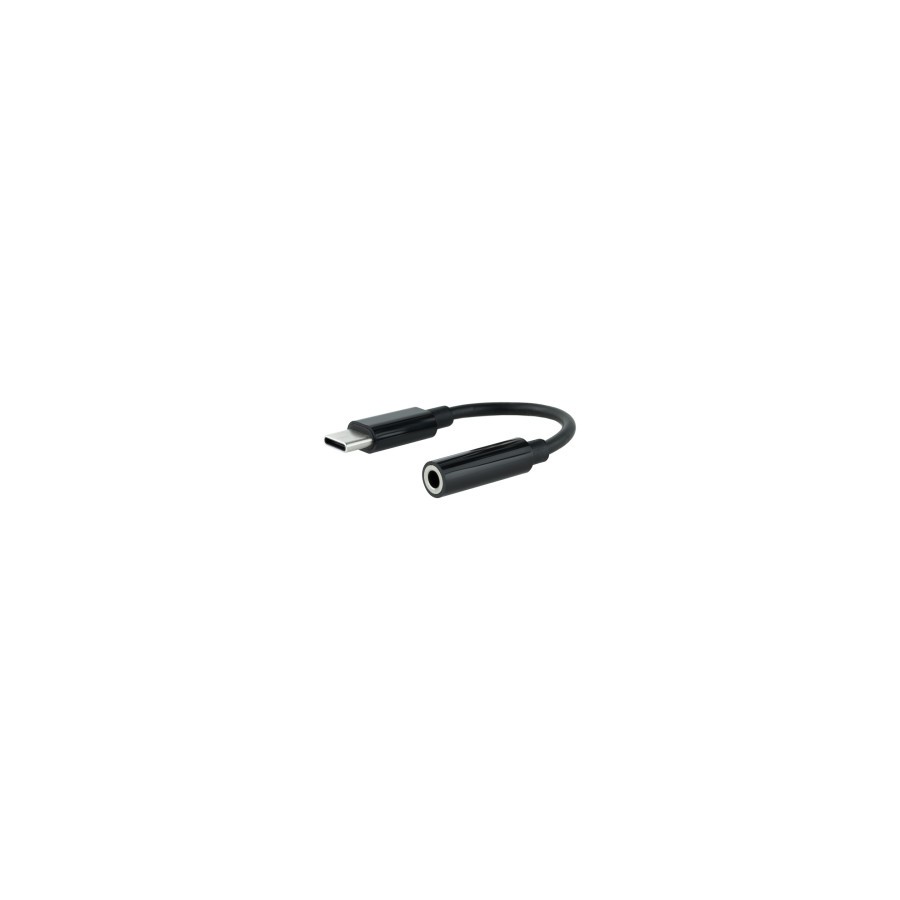 12772-Nanocable Cable Adaptador Audio USB-C/M a Jack 3.5/H, 11 cm, Negro
