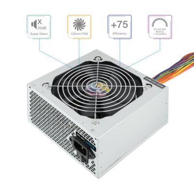 TooQ TQAPOLO 500SP unidad de fuente de alimentacion 500 W 204 pin ATX ATX Plata