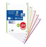 13015-RECAMBIO A4 100+20 HOJAS 90GRS 5X5 BANDA 5 COLORES VIVOS OXFORD 400148310