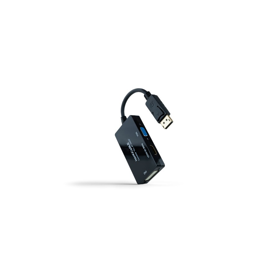 13038-Nanocable Conversor DISPLAYPORT a HDMI/DVI/VGA, 20 cm, Negro 13038-Nanocable Conversor DISPLAYPORT a HDMI/DVI/VGA, 20 cm, Negro