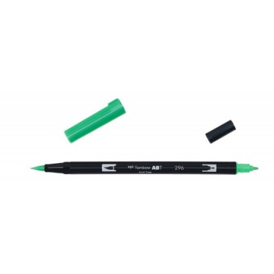 ROTULADOR DOBLE PUNTA PINCEL COLOR GREEN TOMBOW ABT 296