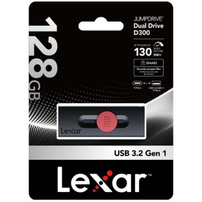 LEXAR 128GB DUAL TYPE C AND TYPE A USB 32 FLASH DRIVE UP TO 130MB S READ