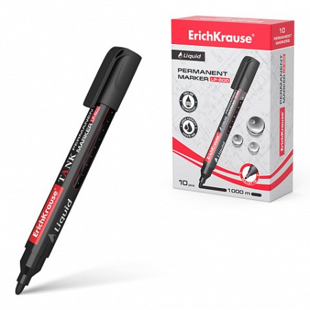 13105-MARCADOR PERMANENTE CON TINTA LIQUIDA LP-600 COLOR NEGRO ERICH KRAUSE 48769
