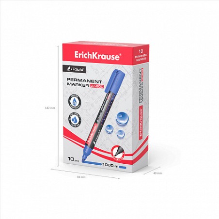 13108-MARCADOR PERMANENTE CON TINTA LIQUIDA LP-600 COLOR AZUL ERICH KRAUSE 48770