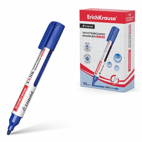 13113-MARCADOR PIZARRA BLANCA CON TINTA LIQUIDA LIQUID LW-600, TINTA COLOR AZUL ERICH KRAUSE 48775