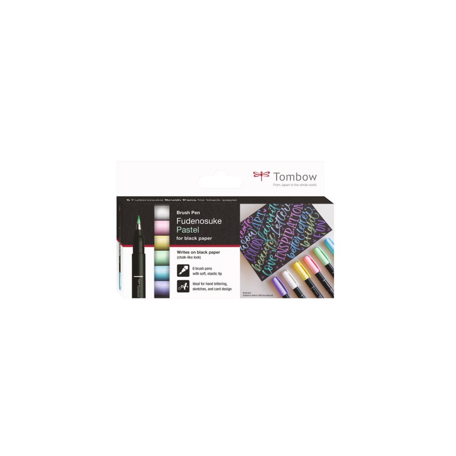 13124-ESTUCHE 6 ROTULADORES BASE DE AGUA FUDENOSUKE PARA PAPEL OSCURO COLORES PASTEL TOMBOW WS-BS-6P 13124-ESTUCHE 6 ROTULADORES BASE DE AGUA FUDENOSUKE PARA PAPEL OSCURO COLORES PASTEL TOMBOW WS-BS-6P