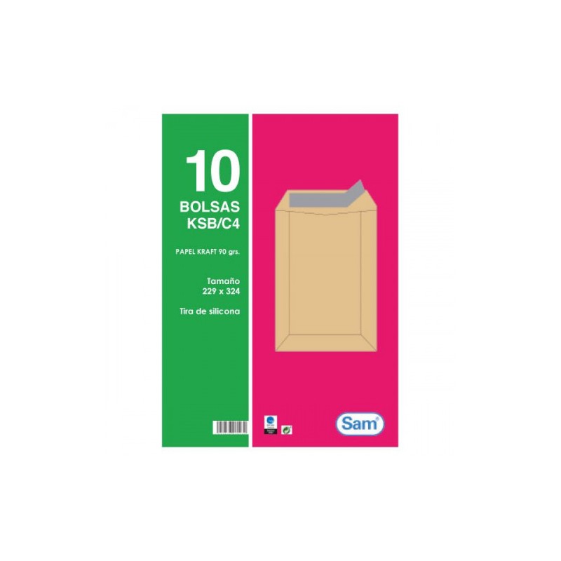 1313-PAQUETES DE 10 BOLSAS KRAFT, CON TIRA DE SILICONA TAMANO 229X324 90 GRS. SAM 665100 1313-PAQUETES DE 10 BOLSAS KRAFT, CON TIRA DE SILICONA TAMANO 229X324 90 GRS. SAM 665100