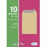 1314-PAQUETES DE 10 BOLSAS KRAFT, CON TIRA DE SILICONA TAMANO 250X353 90 GRS. SAM 665101