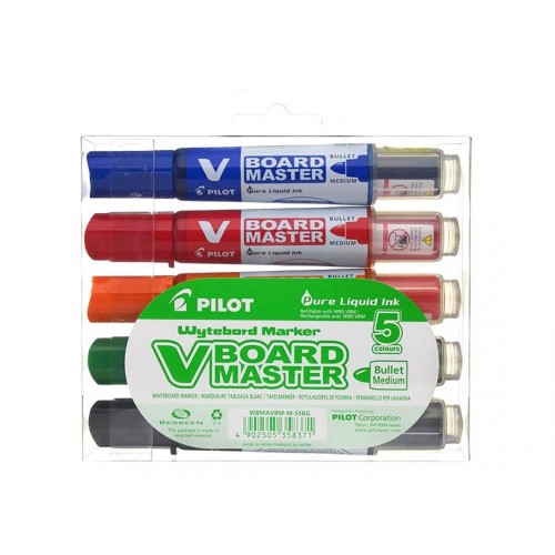 13152-Pilot V-Board Master marcador 5 pieza(s) Punta redonda Negro, Azul, Verde, Naranja, Rojo